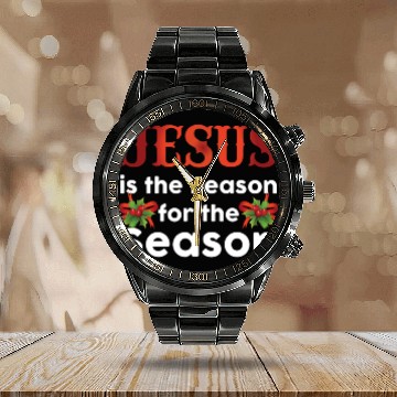 Discover Jesus Is The Reason For The Season Funny Christmas Calendar Steel Band Watch