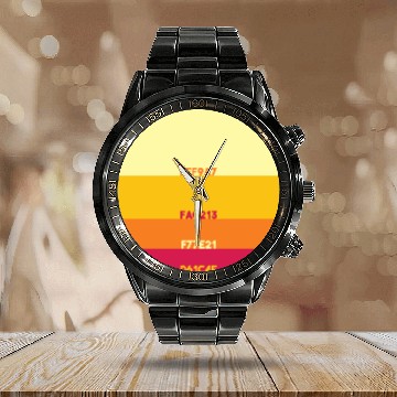 Discover Hex Summer Sunset Calendar Steel Band Watch