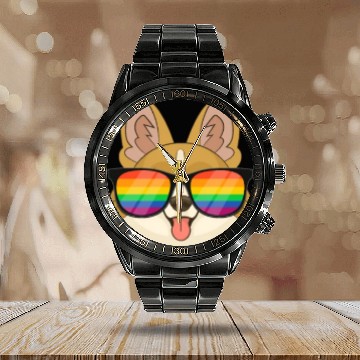Discover Corgi LGBT Sunglasses Calendar Steel Band Watch
