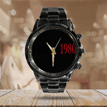 Discover Retro vintage 80's Birthday Calendar Steel Band Watch