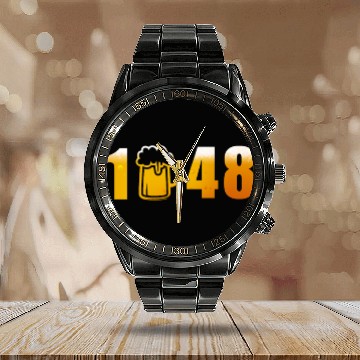 Discover 1948 Party Bachelorparty Drinking Beer Calendar Steel Band Watch