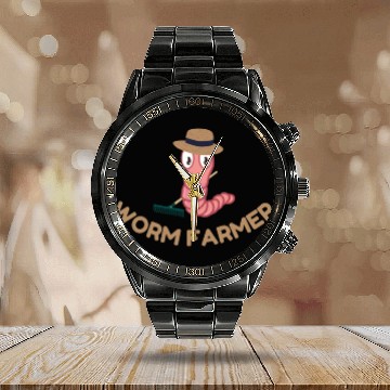 Discover worm farmer essential Calendar Steel Band Watch