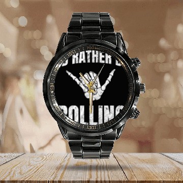 Discover Vintage Jiu Jitsu I'd Rather Be Rolling Grappling Calendar Steel Band Watch