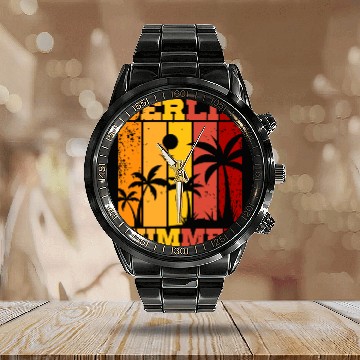 Discover Berlin summer Calendar Steel Band Watch