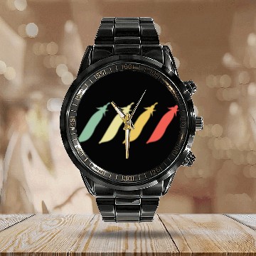 Discover Vintage Mangetout Vegetable Design Calendar Steel Band Watch