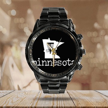 Discover State of Minnesota Disc Golf Calendar Steel Band Watch Golfer Golfing