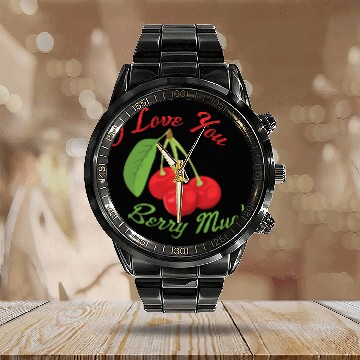 Discover I Love You BERRY Much Calendar Steel Band Watch