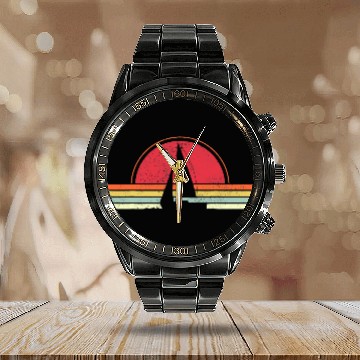 Discover Sailing Vintage Retro Sailboat Boating Boat Sailor Calendar Steel Band Watch