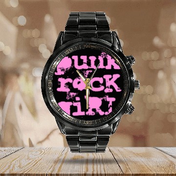 Discover Punk Rock Girl Calendar Steel Band Watch