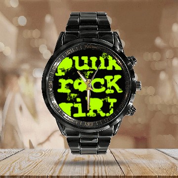 Discover Punk Rock Girl Calendar Steel Band Watch