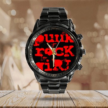 Discover Punk Rock Girl Calendar Steel Band Watch