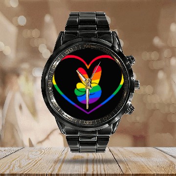 Discover Pop art pride, lgbt community Calendar Steel Band Watch