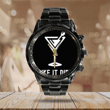 Discover I Like It Dirty Martini Glass Funny Drinker Calendar Steel Band Watch