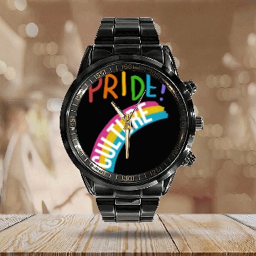 Discover Pride pop art - lgbt community Calendar Steel Band Watch