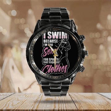 Discover Pool Ocean Crawl Calendar Steel Band Watch