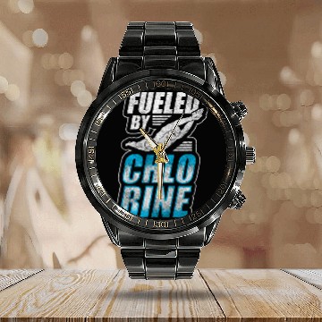 Discover Swim Beach Vacation Calendar Steel Band Watch