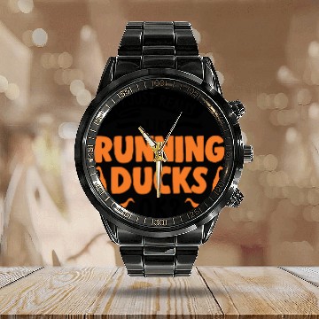 Discover I Just Really Like Running Ducks Calendar Steel Band Watch