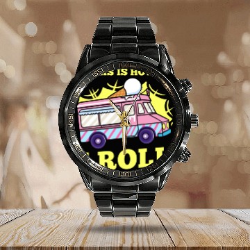 Discover This Is How I Roll For Ice Cream Lover Calendar Steel Band Watch
