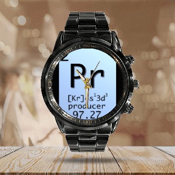Discover Music Producer Periodic Table Design Calendar Steel Band Watch