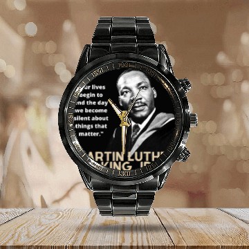 Discover MARTIN LUTHER KING JR QUOTE Calendar Steel Band Watch