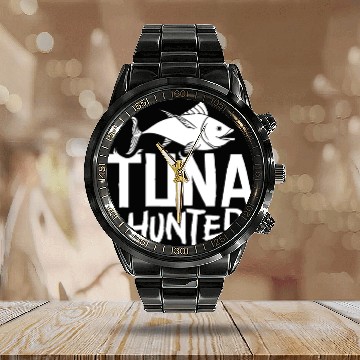 Discover Red Tuna Fish Bluefin Fishing Salad Calendar Steel Band Watch