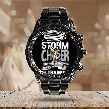 Discover Storm Chaser Hurricane Meteorology Calendar Steel Band Watch