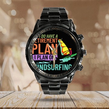 Discover Windsurfing Board Sail Paddle Windsurfer Calendar Steel Band Watch