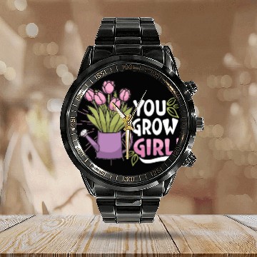 Discover Gardening Plants Gardener Plantation Nature Gift Calendar Steel Band Watch