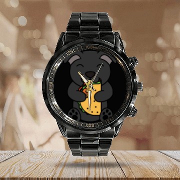 Discover Staffordshire Bull Terrier Taco Lover Calendar Steel Band Watch