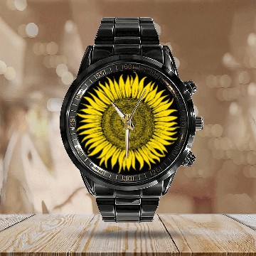 Discover Sunflower Calendar Steel Band Watch