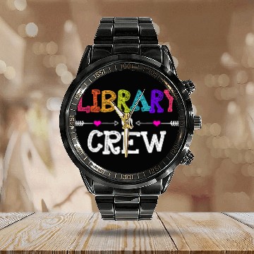Discover Library Crew Teacher Funny First Day of School Calendar Steel Band Watch