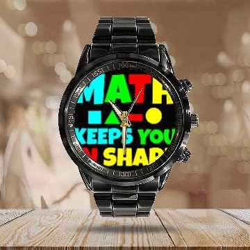 Discover Math Keeps You In Shape 2 Calendar Steel Band Watch