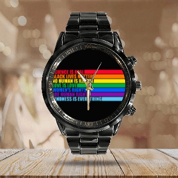 Discover Science Is Real Black Lives Matter Love Is Love Calendar Steel Band Watch