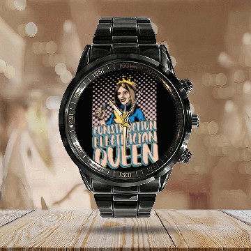 Discover Electrician Electrical Engineer Lineman Calendar Steel Band Watch
