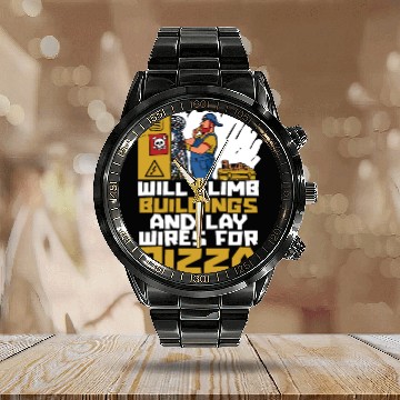 Discover Electrician Electrical Engineer Lineman Calendar Steel Band Watch
