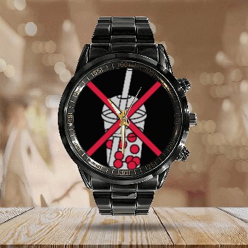 Discover Zone bubble tea forbidden Calendar Steel Band Watch