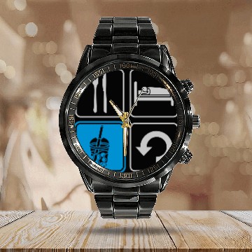 Discover Boba Tea Repeat daily Calendar Steel Band Watch