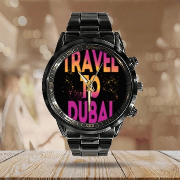 Discover Travel To Dubai Calendar Steel Band Watch