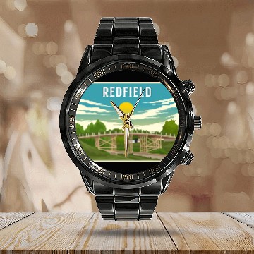 Discover Redfield Historic James Street Bridge Calendar Steel Band Watch