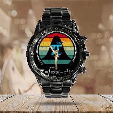 Discover Cool Math Teacher Gift : Normal distribution funny Calendar Steel Band Watch