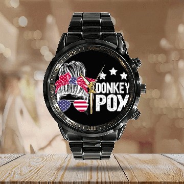 Discover Donkey Pox Calendar Steel Band Watch