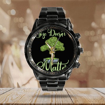 Discover Bonsai Funny Quote Size Doesn't Matter Humor Gift Calendar Steel Band Watch