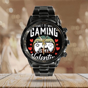 Discover Video Gamer Gift for Him Boys Gaming Is My Calendar Steel Band Watch