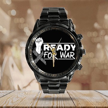Discover Ready For War Cancer Warrior Carcinoid Cancer Calendar Steel Band Watch