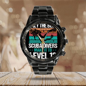 Discover 12 Scuba Diving Level 12 Year Diver Snorkeling Calendar Steel Band Watch
