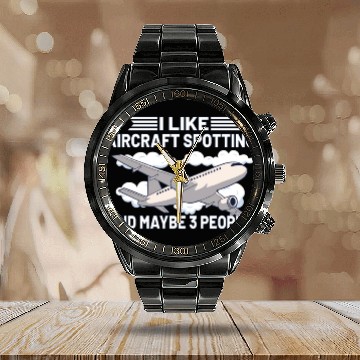 Discover Aircraft Spotting Airplane Aircraft Spotter Calendar Steel Band Watch