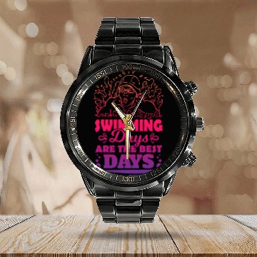 Discover To swim Calendar Steel Band Watch