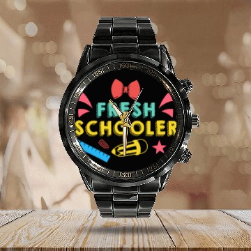 Discover Preschool Kids Back to School Fresh Schooler Calendar Steel Band Watch