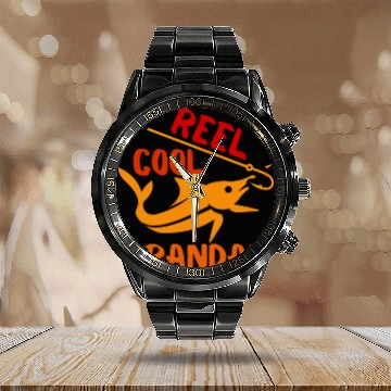 Discover REEL COOL GRANDAD, FISHERMAN, GRANDPA Calendar Steel Band Watch