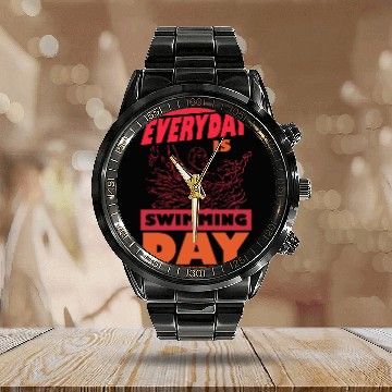 Discover To swim Calendar Steel Band Watch